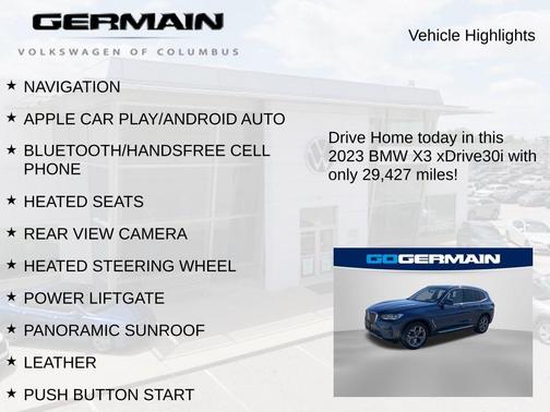 Phytonic Blue Metallic 2023 BMW X3 xDrive30i
