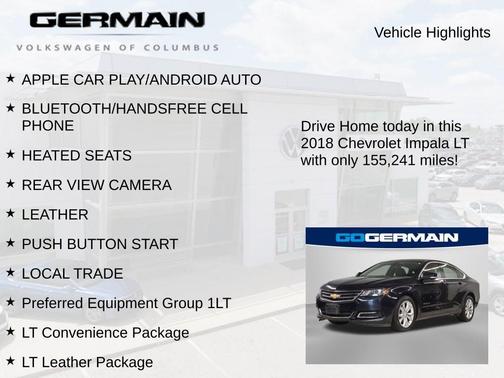 Blue Velvet Metallic 2018 Chevrolet Impala 1LT