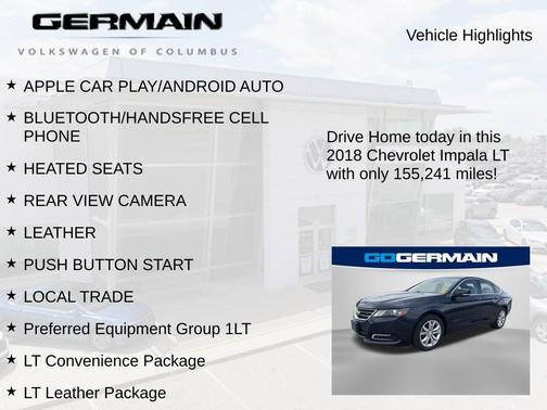 Blue Velvet Metallic 2018 Chevrolet Impala 1LT