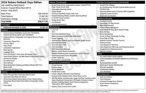 2024 Subaru Outback Onyx Edition