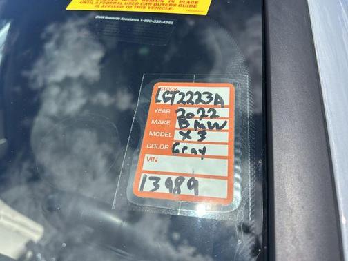 Brooklyn Gray Metallic 2022 BMW X3 xDrive30i