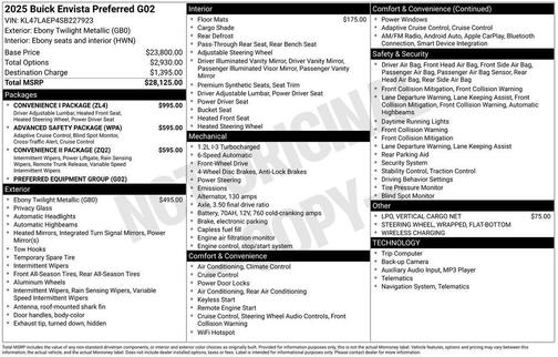 Ebony Twilight Metallic 2025 Buick Envista Preferred FWD
