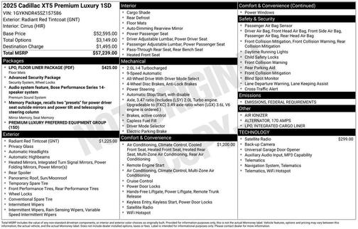 2025 Cadillac XT5 Premium Luxury