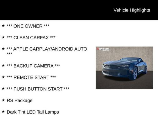 2022 Chevrolet Camaro RWD Convertible LT1