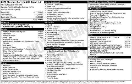 2026 Chevrolet Corvette Z06