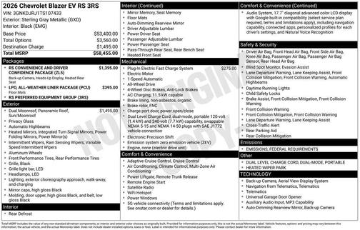 2026 Chevrolet Blazer EV AWD RS