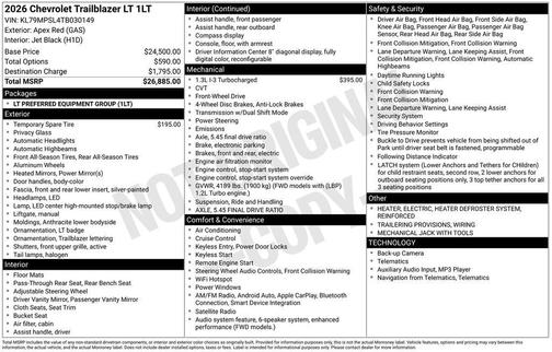2026 Chevrolet Trailblazer LT