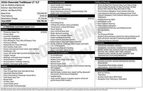 2026 Chevrolet Trailblazer LT