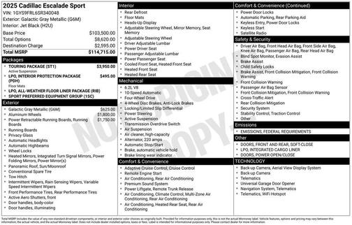 2025 Cadillac Escalade Sport
