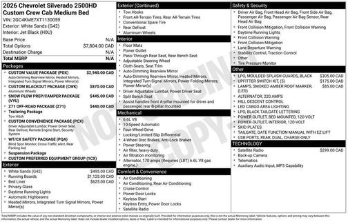 2026 Chevrolet Silverado 2500 Custom