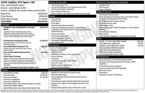 2025 Cadillac XT4 Sport