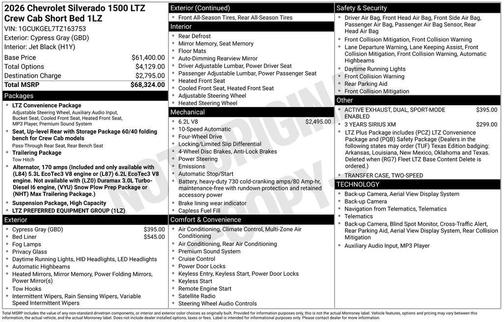 Cypress Gray 2026 Chevrolet Silverado 1500 LTZ