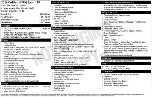 2026 Cadillac VISTIQ Sport