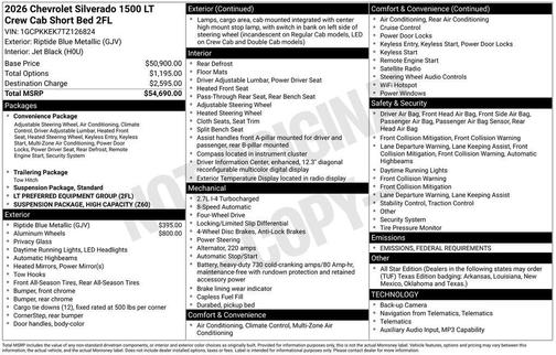 2026 Chevrolet Silverado 1500 LT