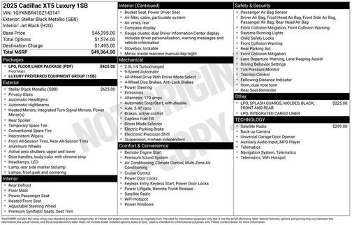 2025 Cadillac XT5 Luxury