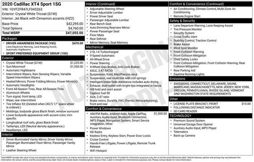 2020 Cadillac XT4 Sport