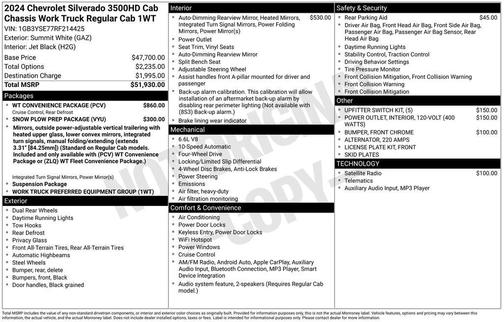 Summit White 2024 Chevrolet Silverado 3500 WT