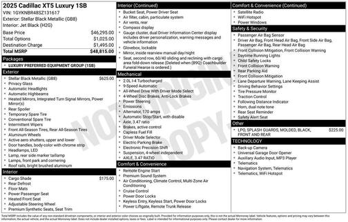 2025 Cadillac XT5 Luxury