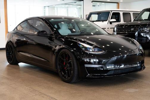 Solid Black 2021 Tesla Model 3 Performance