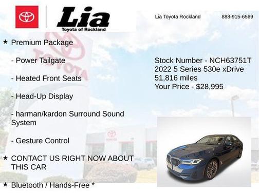 Phytonic Blue Metallic 2022 BMW 530e Base