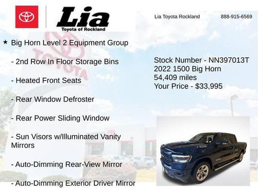 Patriot Blue Pearlcoat 2022 RAM 1500 Big Horn/Lone Star