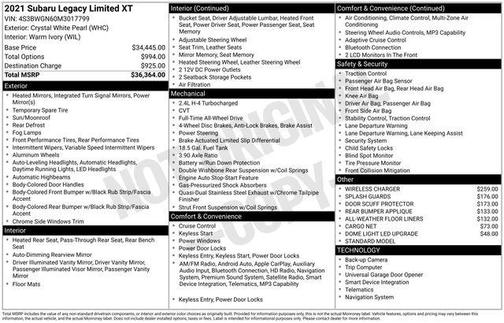 2021 Subaru Legacy Limited