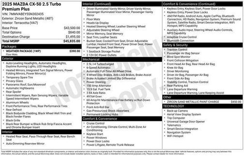 2025 Mazda CX-50 2.5 Turbo Premium Plus Package