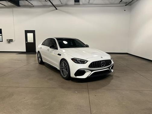 MANUFAKTUR Moonlight White Metallic 2024 Mercedes-Benz AMG C 63 S E Performance Sedan