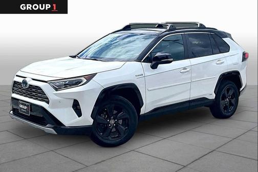 Blizzard Pearl/Midnight Black Metallic 2021 Toyota RAV4 Hybrid SE