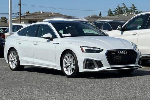 Glacier White Metallic 2023 Audi A5 Sportback 45 S Line Premium Plus