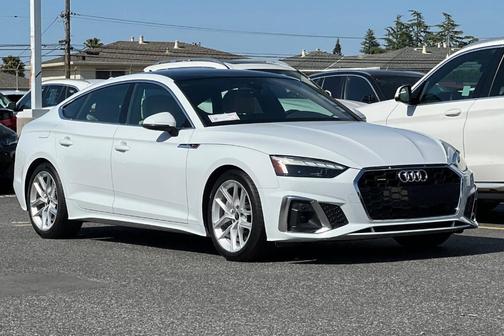 Glacier White Metallic 2023 Audi A5 Sportback 45 S Line Premium Plus