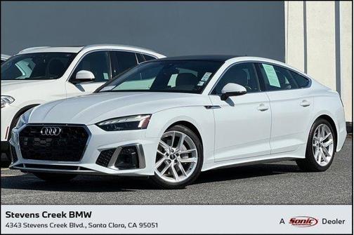 Glacier White Metallic 2023 Audi A5 Sportback 45 S Line Premium Plus