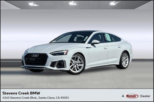 Glacier White Metallic 2023 Audi A5 Sportback 45 S Line Premium Plus