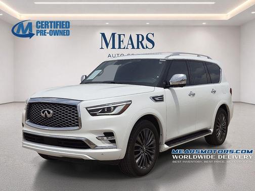 Moonstone White 2023 INFINITI QX80 SENSORY AWD