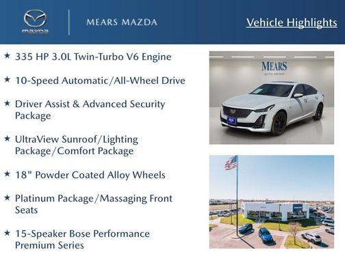 Crystal White Tricoat 2020 Cadillac CT5 Premium Luxury RWD