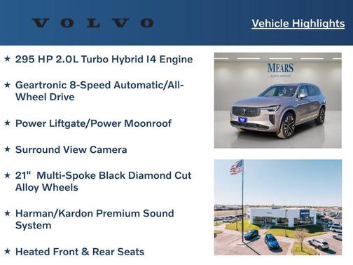 2026 Volvo XC90 Plus, B6 AWD Gas (mild hybrid), Gasoline, Bright, 7 Seats