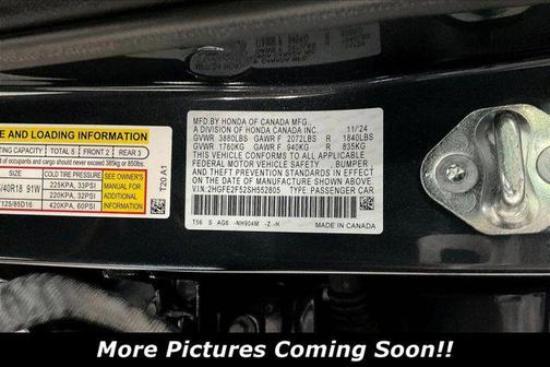 Meteorite Gray Metallic 2025 Honda Civic Sport