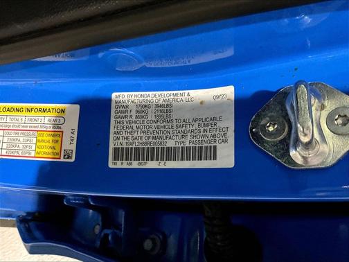 Boost Blue Pearl 2024 Honda Civic Sport