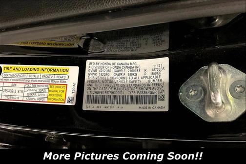 Crystal Black Pearl 2022 Honda Civic Touring