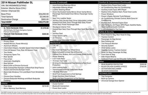 2014 Nissan Pathfinder SL