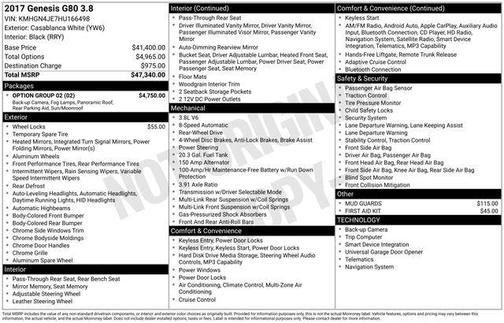 2017 Genesis G80 3.8