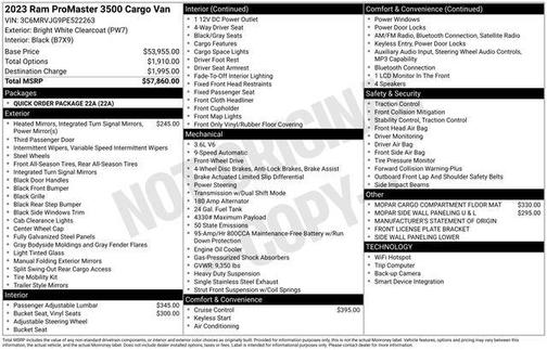 2023 RAM ProMaster 3500 High Roof