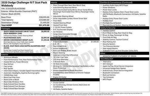 2020 Dodge Challenger R/T Scat Pack Widebody