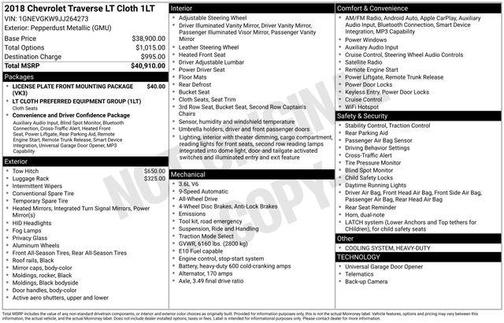 Pepperdust Metallic 2018 Chevrolet Traverse LT Cloth
