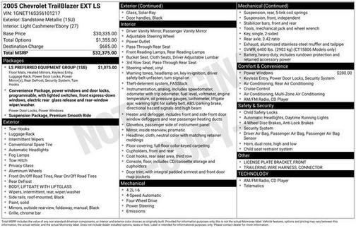 Sandstone Metallic 2005 Chevrolet TrailBlazer EXT LS