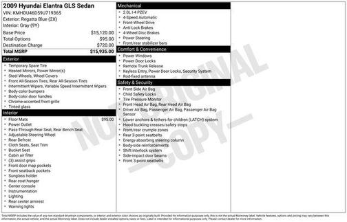 2009 Hyundai ELANTRA GLS