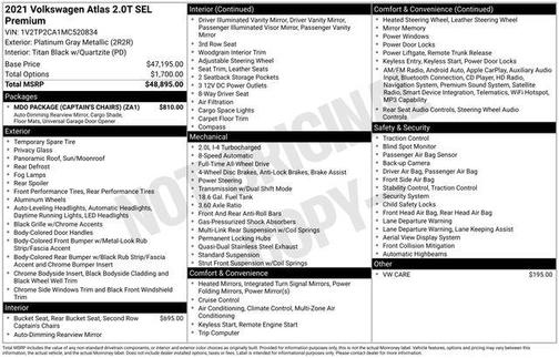 2021 Volkswagen Atlas 2.0T SEL Premium
