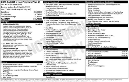 Black Metallic 2023 Audi Q4 e-tron Premium Plus