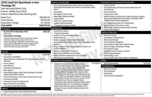 2023 Audi Q4 e-tron Sportback Prestige