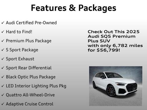 Glacier White Metallic 2025 Audi SQ5 3.0T Premium Plus